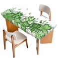 thumbnail image 1 of St. Patrick's Table Cloths for 5 Foot Rectangle Tables, Luck Shamrock Eucalyptus Leaves Flowers Plants Patio Waterproof Elastic Fitted Tablecloths, Washable Rectangular Table Cover for Camping, 1 of 8