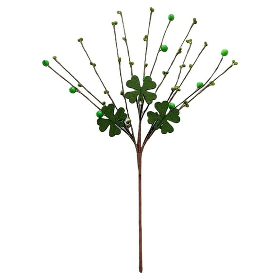 St. Patrick's day decorations Simulation Four Leaf Hand Roll 42cm/16.53 Inches Plastic for Home Office Vibes Layout St. Patrick's Day Accessories