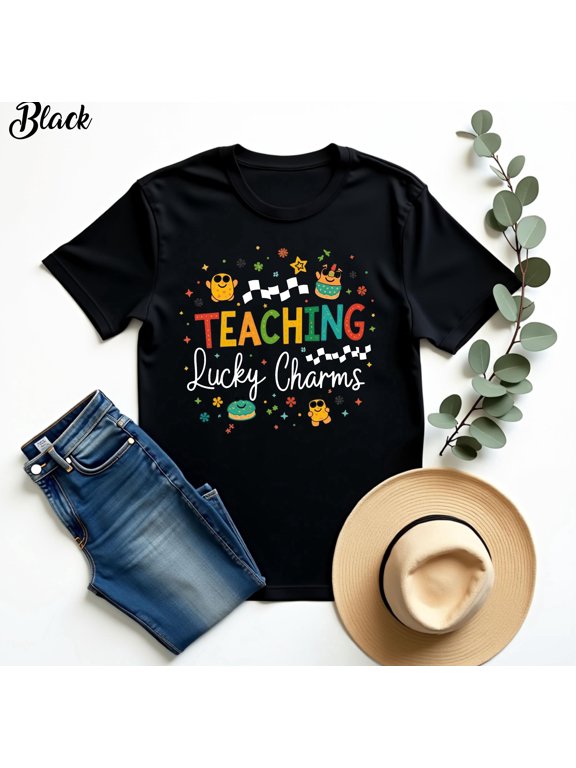 St. Patrick\u2019s Day Teacher Shirt, Teaching Lucky Charm, Funny Shamrock Classroom Tee, Lucky Teacher Appreciation Gift, Cute Irish Teacher