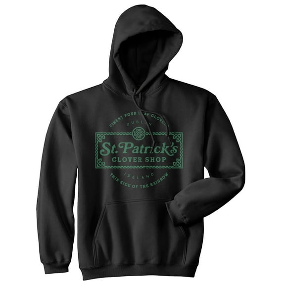 St Patricks Clover Shop Hoodie Funny Vintage St Patricks Day Parade Outfit Cool Shamrock Design