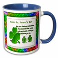 thumbnail image 1 of 3drose, St Patricks Day, 11oz Two-tone Blue Mug, 1 of 6
