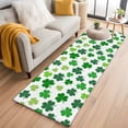 thumbnail image 1 of St Patricks Day 2'x6' Runner Rug, Green Shamrock Spring Watercolor Lucky Leaf Washable Non-Slip Area Rugs for Hallway Kitchen Floor Bedroom Entryway, Laundry Carpet Decoration Indoor Mat, 1 of 9