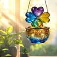 thumbnail image 1 of St Patricks Day 2D Acrylic Bonsai Shaped Pendant, Good Luck Clover Design Window & Porch Hanging Decor, Lightweight Outdoor Ornament with Chain for Spring Festival & Yard Decoration, 7.8in, B, 1 of 5