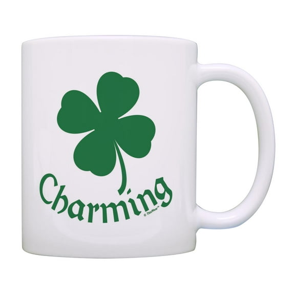 St Patricks Day Accessories 4 Leaf Clover Shamrock Lucky Charming 11oz Ceramic Coffee Mug Charming