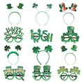 thumbnail image 1 of St. Patricks Day Accessories Set St. Patrick's Day Headbands, Green Shamrock Clover Headband Shamrock Eyeglasses for St. Patrick's Day Irish Lucky Day Party Favors, 1 of 6
