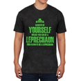 thumbnail image 1 of St. Patricks Day Always Be Yourself Leprechaun Mens Soft T Shirt Charcoal Black Triblend SM, 1 of 1