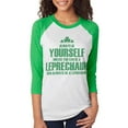 thumbnail image 1 of St. Patricks Day Always Be Yourself Leprechaun Unisex Raglan T Shirt Irish Green LG, 1 of 1