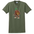 thumbnail image 1 of St Patricks Day Apparel Sasquatch Leprechaun Short Sleeve T-Shirt 2X-Large Military Green, 1 of 3