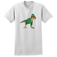 thumbnail image 1 of St Patricks Day Apparel T-Rex Leprechaun Short Sleeve T-Shirt 2X-Large Ash, 1 of 3