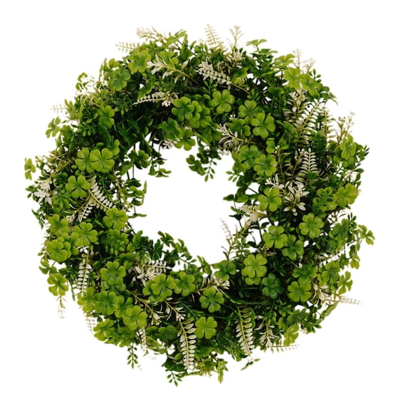 St Patricks Day Artificial Eucalyptus Wreath Saint Patrick Decorations for Front Door - 20" St Paddys Shamrock Decor for Spring Home Wall Porch Party Supplies