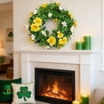 thumbnail image 1 of St Patricks Day Artificial Greenery Wreath - Spring Front Door Wreath, Sturdy Faux Greenery Frame, Durable Design, Festive Irish Holiday Decor for Indoor Outdoor Wall Porch Accent, 14in, E, 1 of 6