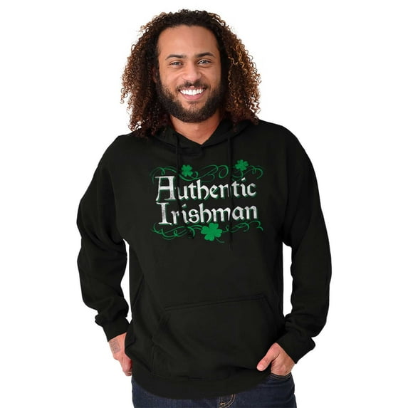 St Patricks Day True Irishman Clover Hoodie Hooded Sweatshirt Men Brisco Brands X