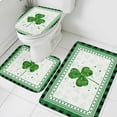 thumbnail image 1 of St. Patricks Day Bathroom Rug Sets 3 Piece, Non Slip Bath Mat, Green Shamrock Buffalo Plaid Spring Absorbent Floor Mats Bath Rugs with U-Shaped Contour Rug Toilet Lid Cover Bathroom Decor Small, 1 of 8