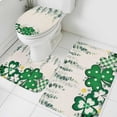 thumbnail image 1 of St. Patricks Day Bathroom Rug Sets 3 Piece, Non Slip Bath Mat, Green Shamrocks Leaf Polka Dots Beige Absorbent Floor Mats Bath Rugs with U-Shaped Contour Rug Toilet Lid Cover Bathroom Decor Small, 1 of 8