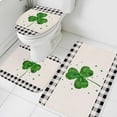 thumbnail image 1 of St. Patricks Day Bathroom Rug Sets 3 Piece, Non Slip Bath Mat, Shamrock Love Black White Plaid Linen Absorbent Bath Rugs with U-Shaped Contour Rug Toilet Lid Cover Bathroom Decor Small, 1 of 8