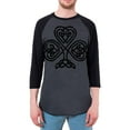 thumbnail image 1 of St Patricks Day Black Irish Celtic Knot Shamrock Mens Raglan T Shirt Heather Black-Black LG, 1 of 1