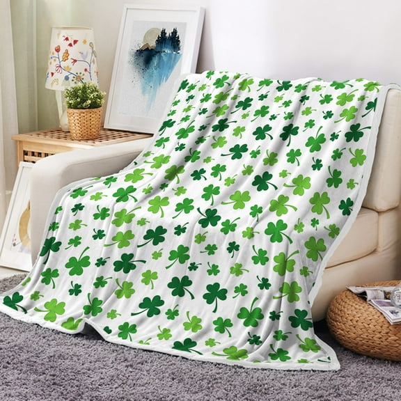 St Patricks Day Blanket, St Patricks Day Throw Blankets, St Patricks Day Gifts for Him Her Blanket, Lucky Shamrock Throw Blanket Irish St Patrick's Day Decor Soft Blanket 50" X 60"