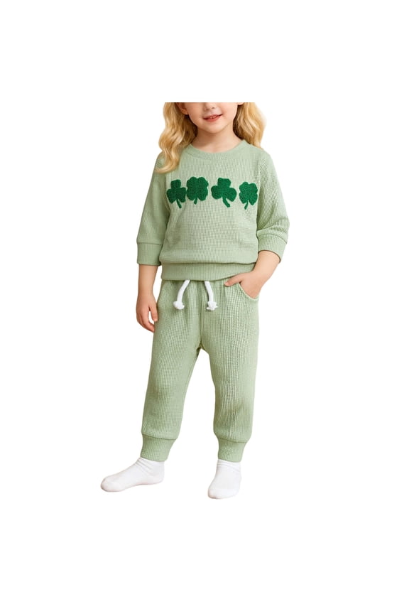 St Patricks Day Boy Outfit Shamrock Toddler Sweatshirt Pullover Tops Pocket Pants Spring Fall Winter Clothes