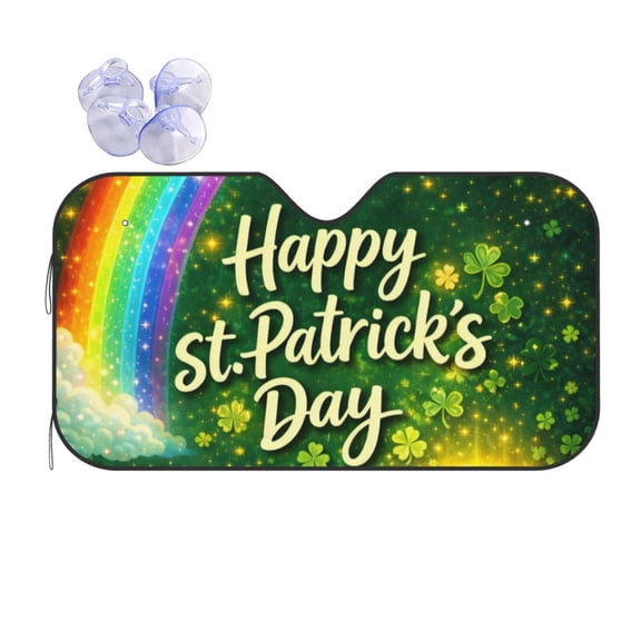 St Patricks Day Car Windshield Sun Shade Universal Fit Auto Sun Visor Protector