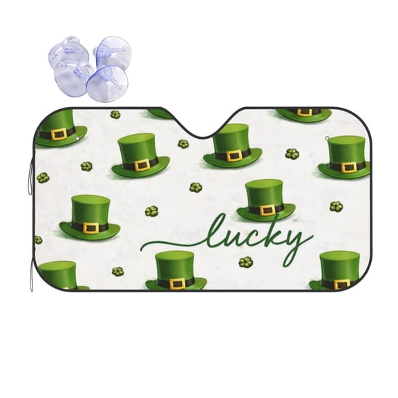 St Patricks Day Car Windshield Sun Shade Universal Fit Auto Sun Visor Protector