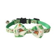 thumbnail image 1 of St. Patricks Day Cat Collar Breakaway with Bow Tie & Bells, Shamrock Irish St Patricks Cat Bow Tie Collars for Kitten Cats, 1 of 6