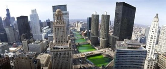 St Patricks Day Chicago IL USA Canvas Art - Panoramic Images (30 x 13)