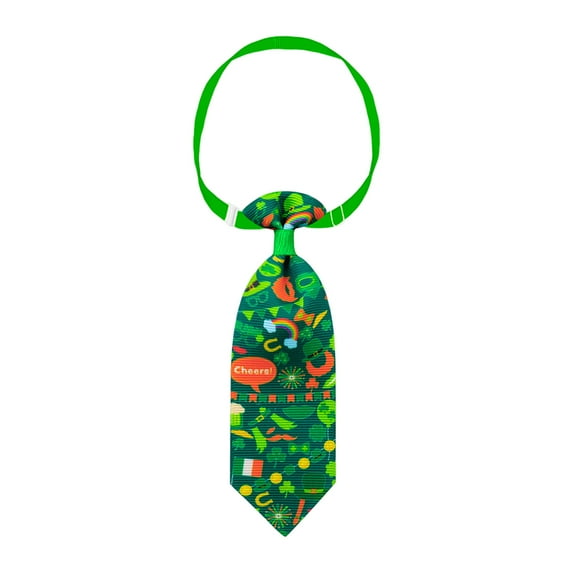 PRETXORVE St Patricks Day Decorations, St. Patrick's Day Tie Shamrocks Tie Collar Decorative Dog Jewelry Adjustable