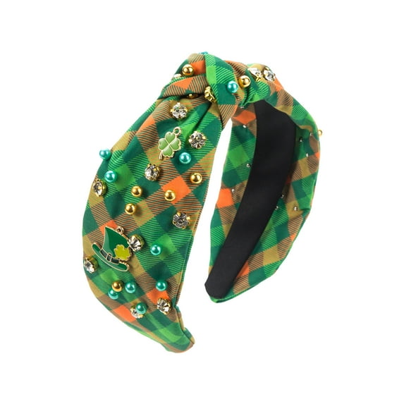PRETXORVE St Patricks Day Decorations, St. Patrick's Day Rhinestone Encrusted Hair Bands for Women Vintage Classicss Green Small Fragrant Wind Hair Accessories Hairpin