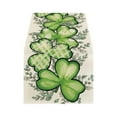 thumbnail image 1 of PRETXORVE St Patricks Day Decorations, St. Patrick's Day Table Flag Irish Green Clovers Pattern Heat Insulating and Prevention of Pollution Linen Tablecloth Home Decoration, 1 of 7
