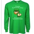 thumbnail image 1 of St Patricks Day Clothes Mens Funny T-shirt Long Sleeve Green Graphic Tee, 1 of 1