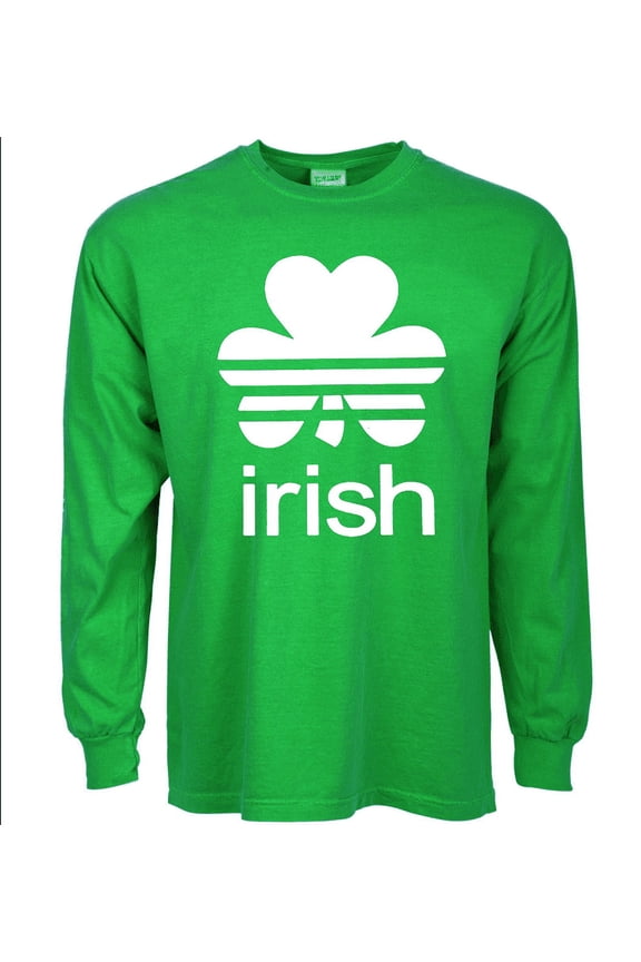 St Patricks Day Clothes Mens Funny T-shirt Long Sleeve Green Graphic Tee
