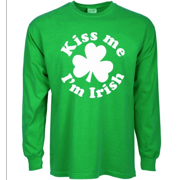 St Patricks Day Clothes Mens Funny T-shirt Long Sleeve Green Graphic Tee