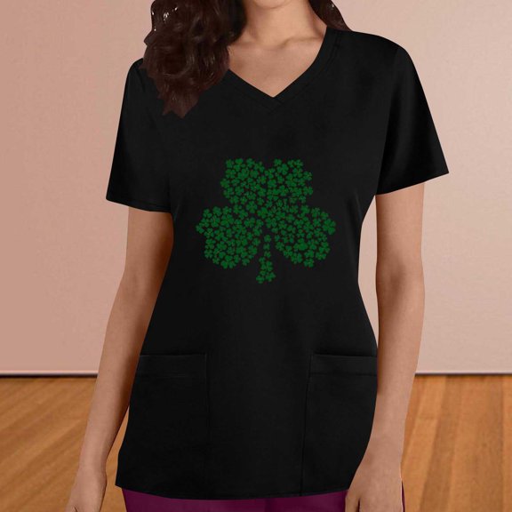 St Patricks Day Clothes for Women, Spring Tops For Women 2025 Flutter Sleeve Tops For Women Womens Floral Blouse Womens Short Sleeve Shirt Plus Size Clothing For Women Women'S Shirts