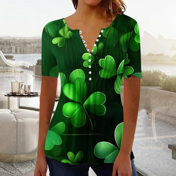 St Patricks Day Clothes for Women, Womens Spring Tops Womens Tops Casual Womens Tshirt Dresses Camisetas Para Mujer En Oferta Women'S T-Shirts Plus Size Womens Clothing