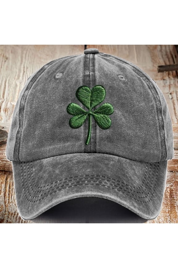 St Patricks Day Clover Cap - Ireland Irish Men Women Shamrock Hat - Gifts for Dad Mom Grandpa Grandma Unisex Multi-Colored Baseball Cap Retro Distressed Sun Hat