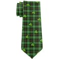 thumbnail image 1 of St. Patricks Day Clover Plaid Shamrocks Pattern All Over Neck Tie Green Standard One Size, 1 of 2