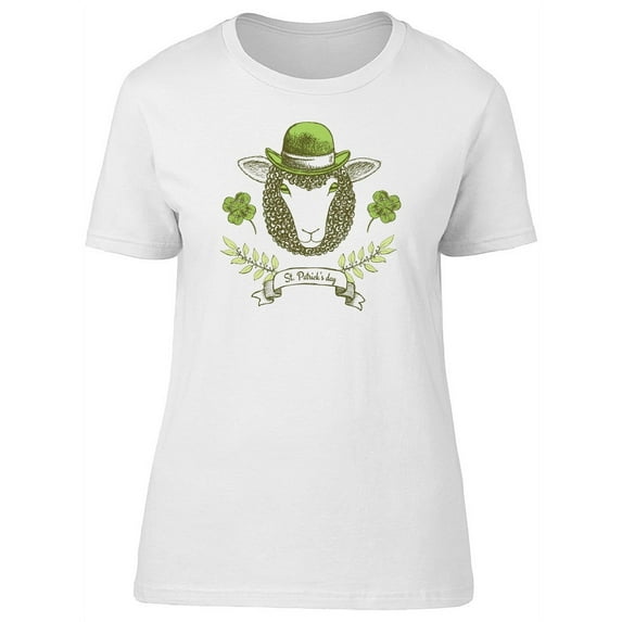 St. Patricks Day Clover Sheep T-Shirt Women -Image by Shutterstock, Female Large