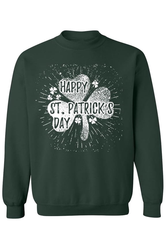 St. Patricks Day Clover Style Sweatshirt Men -Image by Shutterstock, Male x-Large