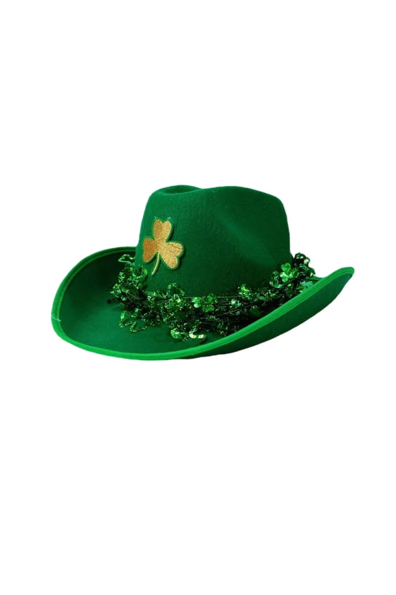 St Patricks Day Cowboy Hat Adult Unisex St. Patrick's Day Hats Shamrock Hat Accessories,Camouflage Green