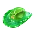 thumbnail image 1 of St Patricks Day Cowboy Hat, Popular LED Green Clovers Hat for Holiday Props Hats Festival Event Head All Ages B, 1 of 6