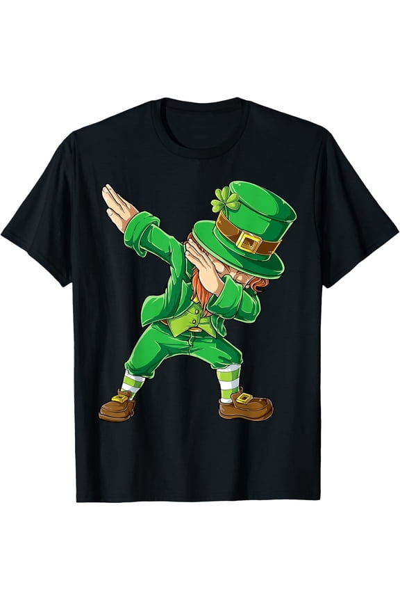 St Patricks Day Dabbing Leprechaun Men Dab Dance T-Shirt Small