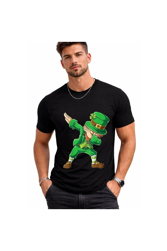 St Patricks Day Dabbing Leprechaun Men Dance T-Shirt