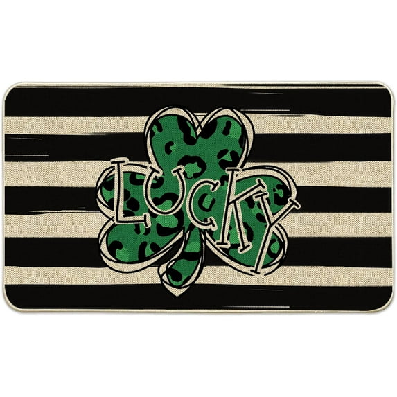 St Patricks Day Decor Door Mats Outdoor 17x30 Inch, Welcome Mats for Front Door, Spring Farmhouse Doormats for Indoor or Outdoor St Patricks Day Decorations for Home