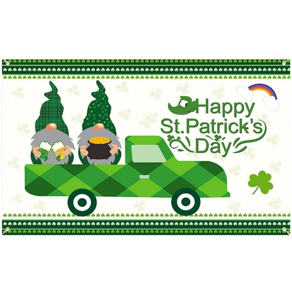 St. Patricks Day Decor Happy St. Patrick’s Day Backdrop for Photography Polyester Fabric Sign Poster Banner Backdrop Green Photo Backdrop Curtain for Portrait Photoshoot Party Video