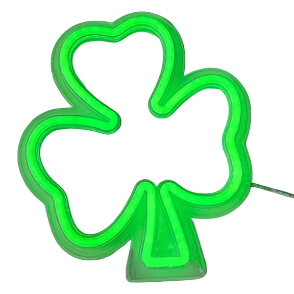 St Patricks Day Decoration Lights, LED Window Lights USB Green IrishShamrock Neon Tube Signs for Window Wall Bedroom Indoor Outdoor in St Patricks Day Birthday