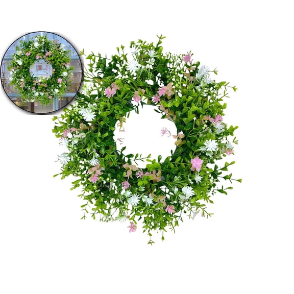 St Patricks Day Decorations Artificial Wreath, Artificial Floral Spring Wreath, Spring Summer Party Decor for Outdoor/Indoor Farmhouse Front Porch Wall Window Door