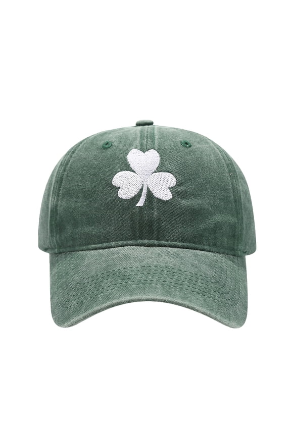 St Patricks Day Decorations Baseball Cap for Women Classic Sun Hat Four Leaf Clover Unstructured Visor Fall Fashion Men's Hats & Caps Blackish Green
