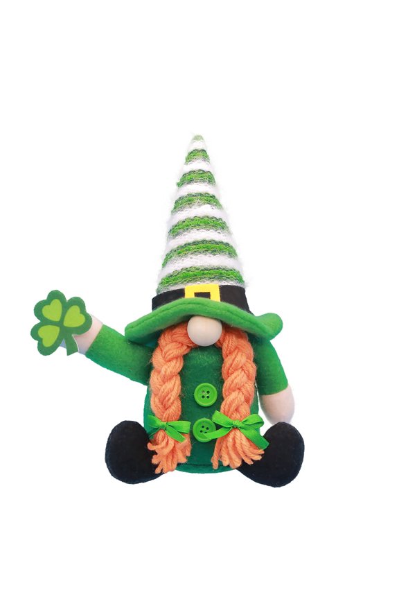 St Patricks Day Decorations Gnome Plush Home Table Ornament Decor Green Irish Faceless Gnome for St Patricks Day Gifts (Green)
