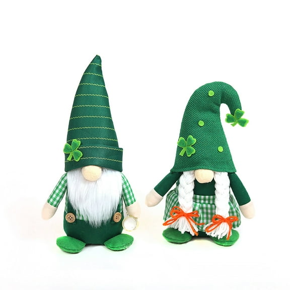 St Patricks Day Decorations Gnome,St.Patrick's Day Gnome Plush Elf Decorations,Green Shamrock Mr and Mrs Plaid Gnome Doll,Saint Patrick's Day Irish Decorations, Home Table Ornament
