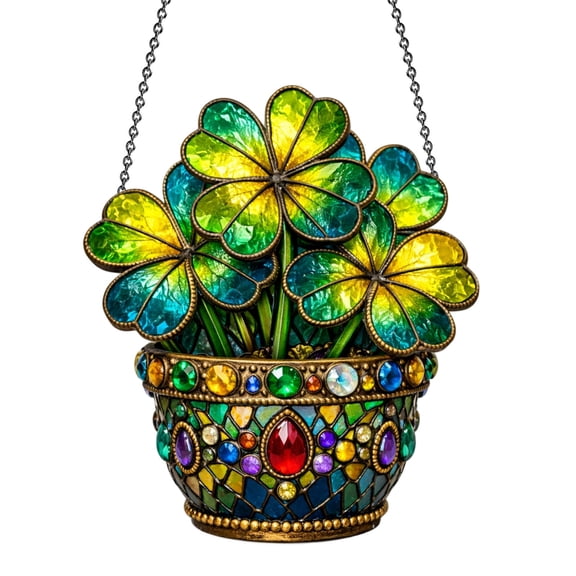 St Patricks Day Decorations Imitation 2D Acrylic Disc Pendant Window Decoration Porch Chain Tag Outdoor Decoration